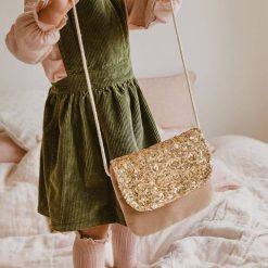 Luciole et Petit Pois Sac Velours Sequins Dor S - Luciole Et Petit Pois Cartables, Sacs Dos, Bananes