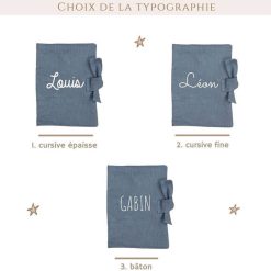 Oh la la Paris Prot Ge Carnet De Sant Personnalisable Lin Bleu Gris - Oh La La Paris Id Es Cadeaux De Naissance