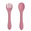 Rammelaartje Couverts Silicone Rose Poudr - Rammelaartje Couverts, Grignoteuses