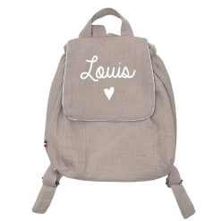 Oh la la Paris Sac Dos Personnalisable Double Gaze Beige - Oh La La Paris Cartables, Sacs Dos, Bananes