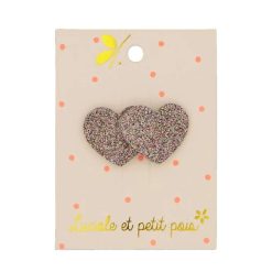 Luciole et Petit Pois Barrette Mini Deux Coeurs Bronze - Luciole Et Petit Pois Accessoires Cheveux