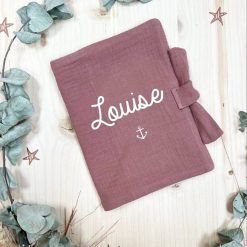 Oh la la Paris Prot Ge Carnet De Sant Personnalisable Lin Vieux Rose - Oh La La Paris Cadeaux De Naissance Personnalis S