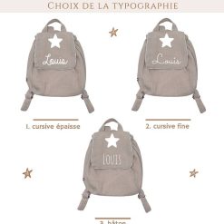 Oh la la Paris Sac Dos Personnalisable Double Gaze Beige - Oh La La Paris Cadeaux De Naissance Personnalis S