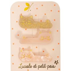 Luciole et Petit Pois Barrettes Trio Chat Nacre - Luciole Et Petit Pois Accessoires Cheveux