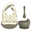 Les Biscottes Set Repas Jungle Sauge - Rammelaartje Assiettes, Bols