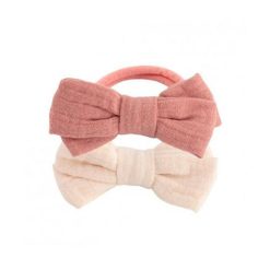 Bachca Lastiques N Uds Rose Gaze De Coton - Bachca Accessoires Cheveux