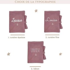 Oh la la Paris Prot Ge Carnet De Sant Personnalisable Lin Vieux Rose - Oh La La Paris Cadeaux De Naissance Personnalis S