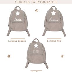 Oh la la Paris Sac Dos Personnalisable Double Gaze Beige - Oh La La Paris Cartables, Sacs Dos, Bananes